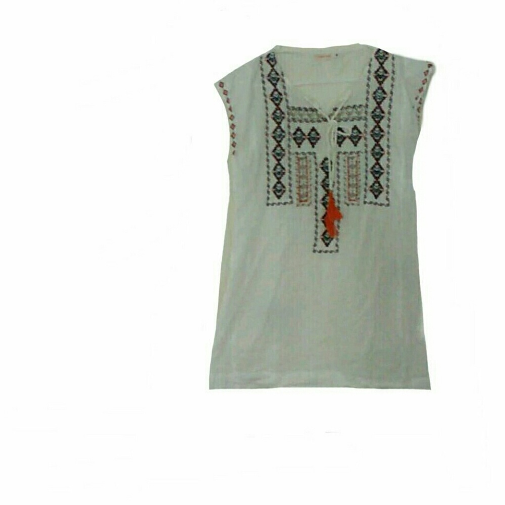 Johnny Was embroidered sleeveless blouse size S